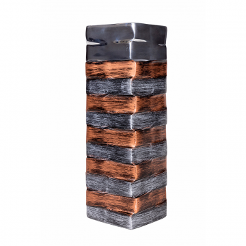 Ваза металлическая квадратная большая STRIPES 0.41x0.12x0.12м