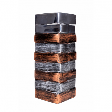 Ваза металлическая квадратная средняя STRIPES 0.31x0.115x0.11м
