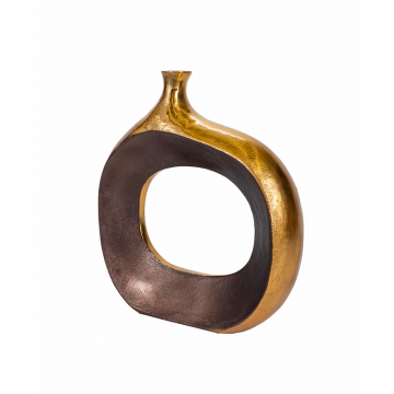 Ваза металлическая золото 0.45x0.415x0.117м