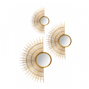 Настенный декор с зеркалом из 3-х штук 0.575x0.8x0.8м