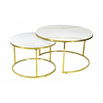 Кофейный столик Goldy Marble (набор из 2-х штук) 0.4x0.8x0.8м