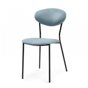 Стул на металлокаркасе Корсе пыльно-голубой / черный глянец