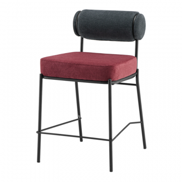 Стул полубарный Ponpoun тёмно-серый бордо