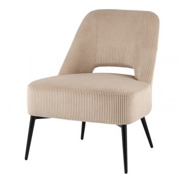 Кресло лаунж Бостон велюр рельефный бежевый