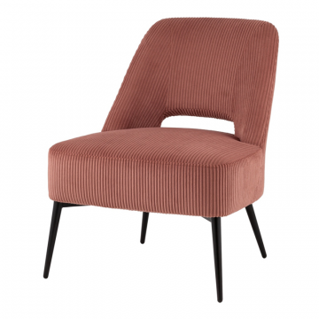 Кресло лаунж Бостон велюр рельефный коралловый