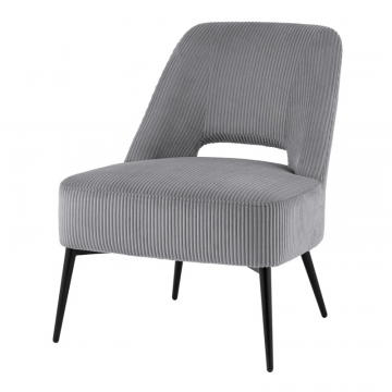 Кресло лаунж Бостон велюр рельефный светло-серый