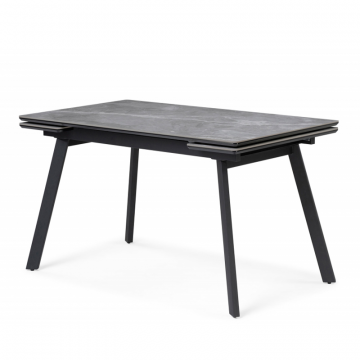 Керамический стол Норман 140(200)х80 серый мрамор larka grey / черный