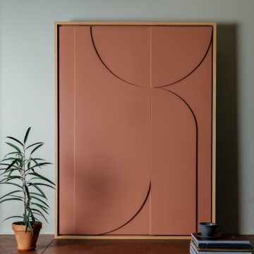 Панно ABSTRACTION RED (цвет рамы Cashmere) - 600 х 500 х 40