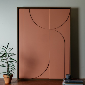 Панно ABSTRACTION RED (цвет рамы Deep black) - 1000 х 500 х 40