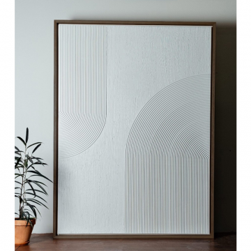 Панно ABSTRACTION WHITE (цвет рамы Grey brown) - 1600 х 1200 х 40