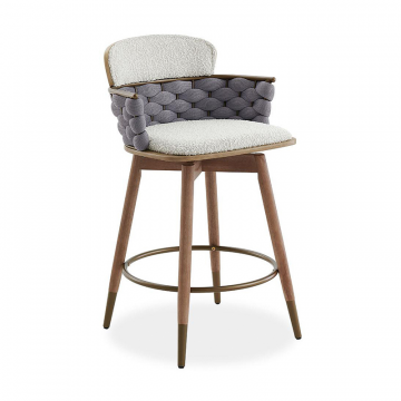 Стул полубарный Vanda (65), белый/серый