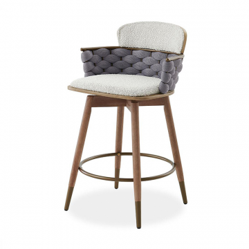 Стул полубарный Vanda (65), белый/серый