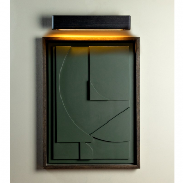 Панно ABSTRACTION GREEN (цвет рамы Grey brown) - 600 х 500 х 40