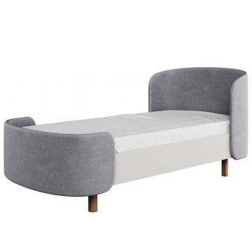 Кровать подростковая KIDI Soft размер М антивандальная ткань (серый)