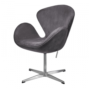 Кресло SWAN STYLE CHAIR тёмно-серый, искусственная замша