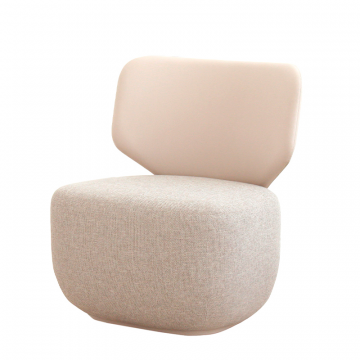 Кресло Ellipse E5.2 (молочный, экокожа, рогожка)