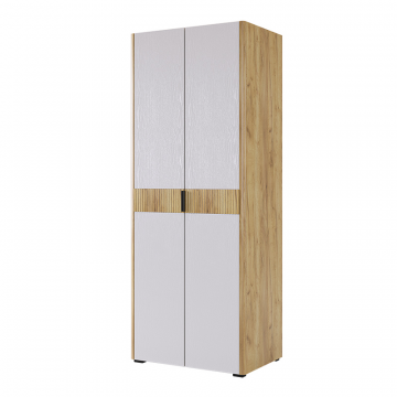 Адам Шкаф двухдверный дуб крафт золотой/белое дерево