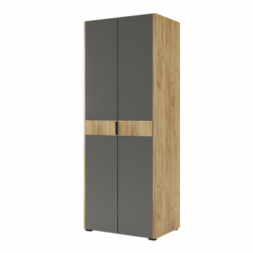 Адам Шкаф двухдверный дуб крафт золотой/графит