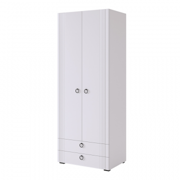 Ева Шкаф двухдверный 103.01 белое дерево/белый матовый