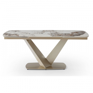 Стол раскладной Victoria 140-200, светлая керамика/шампань