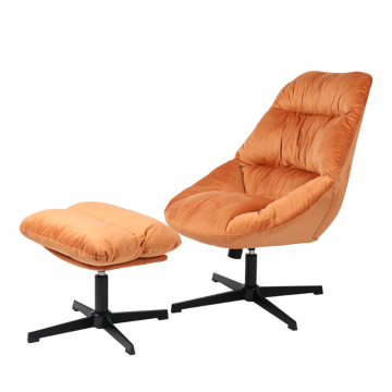 Кресло Оррелл терракотовый с оттоманкой