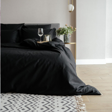 Комплект постельного белья Лен Евро Черный