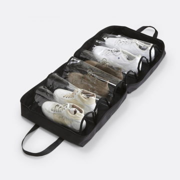 Мешок для хранения обуви 6 карманов  единый размер черный