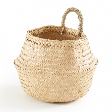 Корзина настенная шарообразная складная из трав Rixy  единый размер бежевый