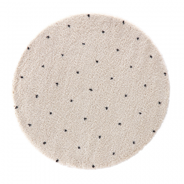 Ковер круглый в горошек в берберском стиле Ava  диаметр 160 см белый