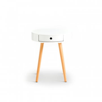 Прикроватный столик круглой формы Selisa белый