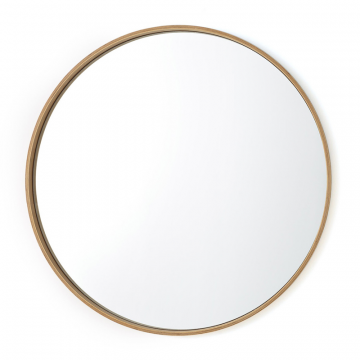 Зеркало круглое из дуба Alaria  единый размер каштановый