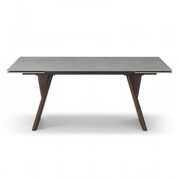 Стол раскладной Bremen 180-260, серая керамика/орех