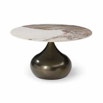 Стол журнальный Aria (80), светлая керамика/бронза