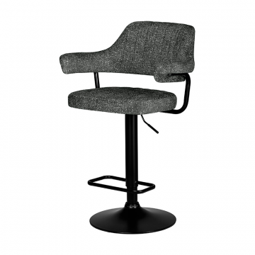 Стул барный DOBRIN CHARLY BLACK, серый твид (LEO11)