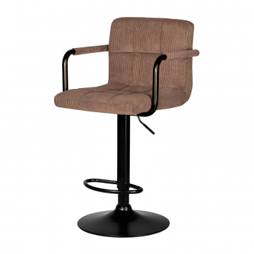 Стул барный DOBRIN KRUGER ARM BLACK, какао вельвет (LAR-E2041-05)