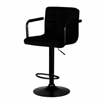 Стул барный DOBRIN KRUGER ARM BLACK, черный вельвет (LAR-E2041-52)