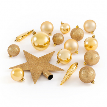 Набор из 33 новогодних украшений золотистого цвета Caspar  единый размер желтый