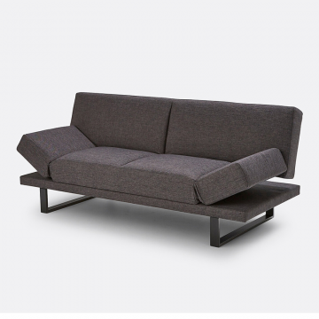 Раскладной диван из текстурированной ткани New Vermont  3 мест. серый