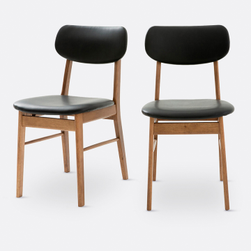 Комплект из 2 винтажных стульев Selyn  единый размер черный