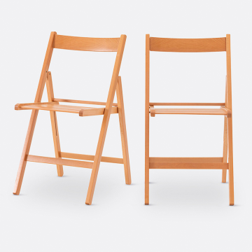 Стулья складные из массива бука Yann 2 шт в комплекте  единый размер бежевый