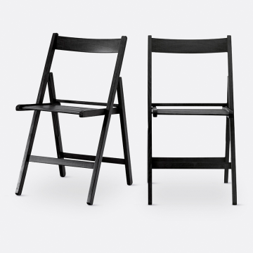 Стулья складные из массива бука Yann 2 шт в комплекте  единый размер черный