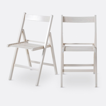 Стулья складные из массива бука Yann 2 шт в комплекте  единый размер белый