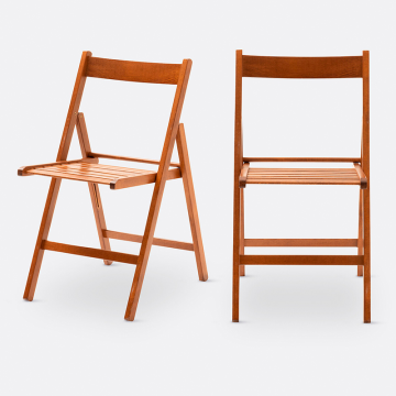 Стулья складные из массива бука Yann 2 шт в комплекте  единый размер каштановый