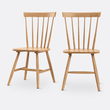 Комплект из 2 стульев из массива гельвеи JIMI  единый размер бежевый