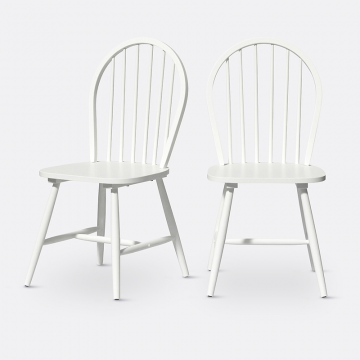 Комплект из 2 стульев с решетчатой спинкой WINDSOR  единый размер белый
