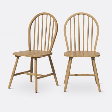 Комплект из 2 стульев с решетчатой спинкой WINDSOR  единый размер бежевый