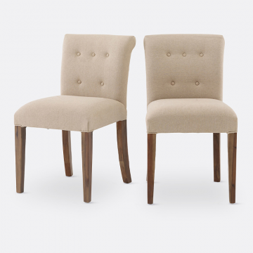 Комплект из 2 стульев с обитой спинкой Adlia  единый размер бежевый