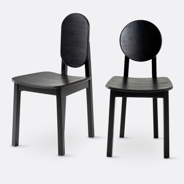 Комплект из 2 стульев из ясеня Tribal  единый размер черный