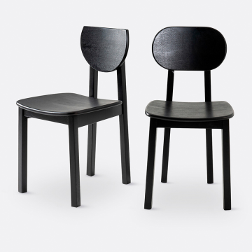 Комплект из 2 стульев из ясеня Tribal  единый размер черный