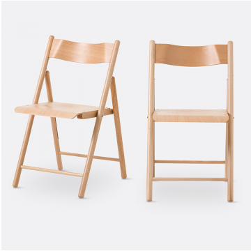 Комплект из 2 стульев складных из бука Panni  единый размер бежевый